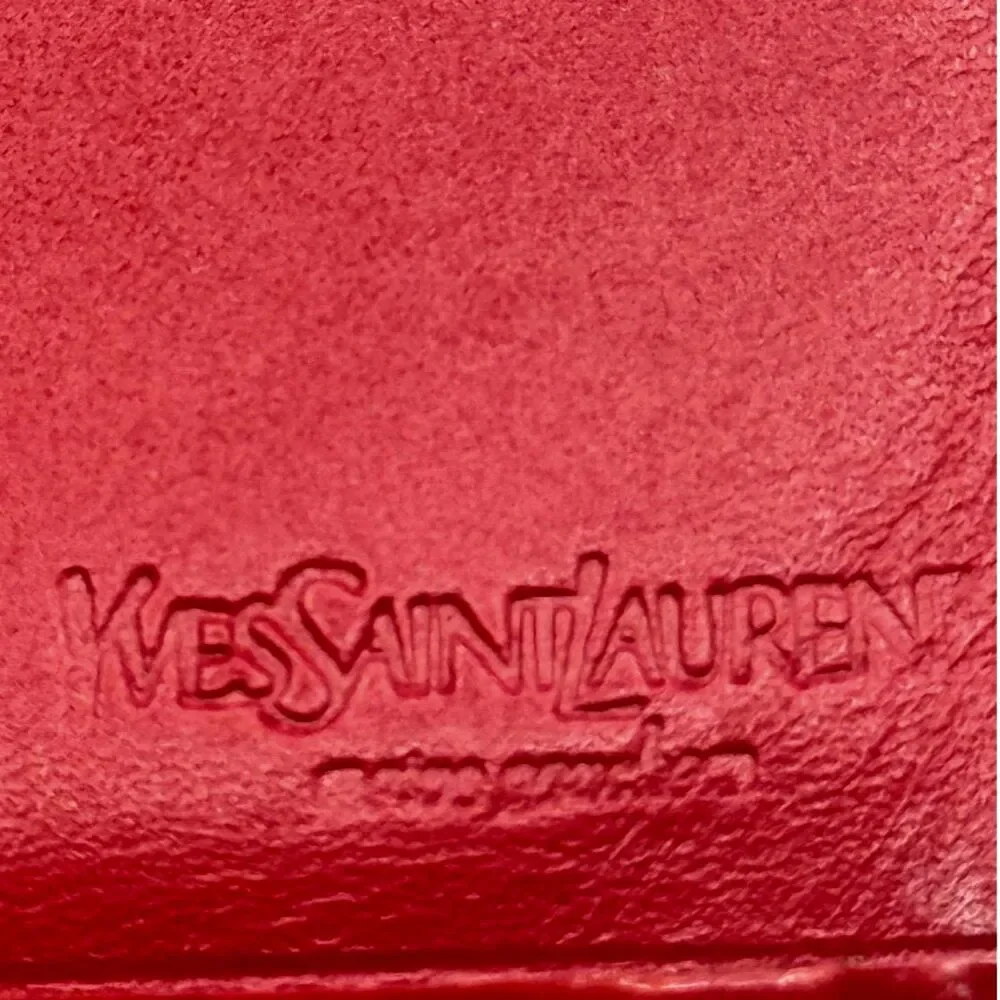 Yves Saint Laurent YSL Belle de Jour Red Patent Wallet WOC Vintage Authentic